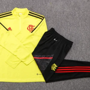 Conjunto de Treino Adidas Flamengo 2022/23 - Amarelo e Preto