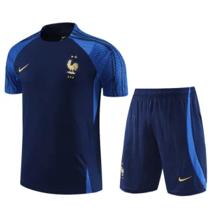 Kit Treino França Nike 22/23 Camisa e Bermuda Azul